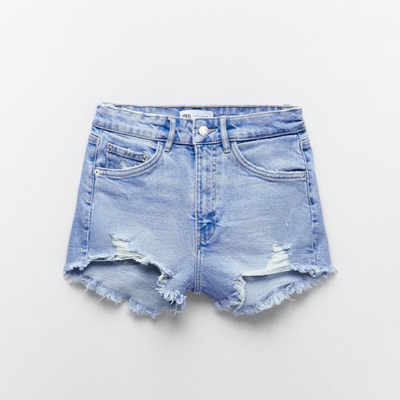 zara denim wear shorts